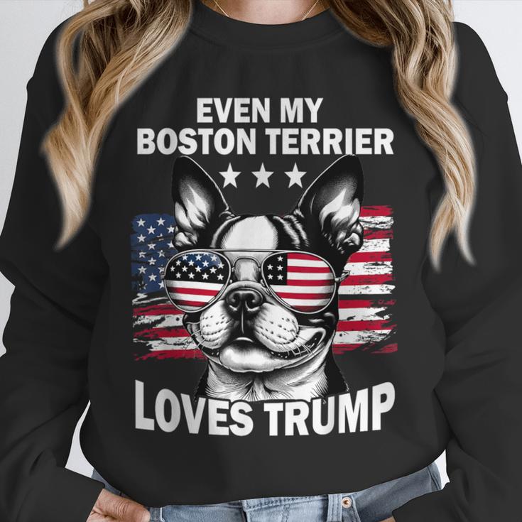 Even My Boston Terrier Loves Trump Trump Supporter Dog Lover Unisex Sweatshirt, novelty gifts, funny gifts