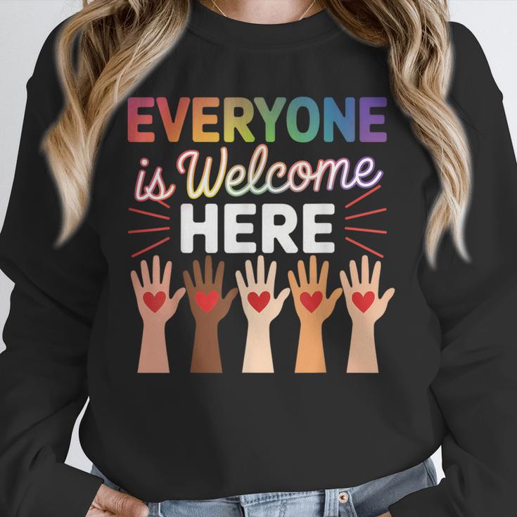 Everyone Is Welcome Here Shirt Teacher Unisex Sweatshirt, novelty gifts, funny gifts Everyone Is Welcome Here Shirt Teacher Unisex Sweatshirt, novelty gifts, funny gifts