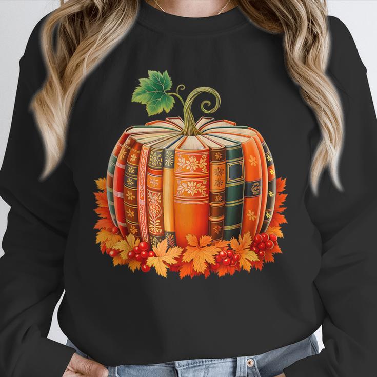 Fall Book Autumn Reading Teacher Halloween Pumpkin Season Unisex Sweatshirt, novelty gifts, funny gifts