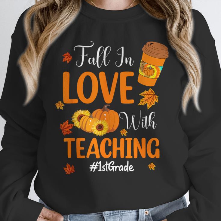 Fall In Love With Teaching 1st Grade Teacher Thanksgiving For Men Women Girls Kids Unisex Sweatshirt, novelty gifts, funny gifts