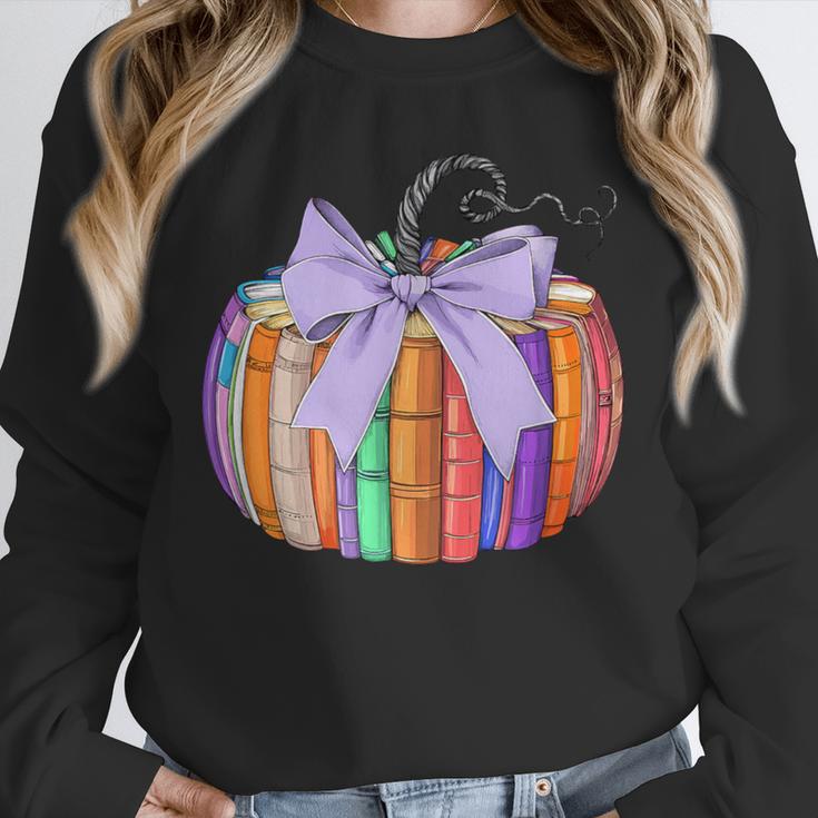 Fall Pumpkin Books Lover Halloween Teacher Teaching Staff Unisex Sweatshirt, novelty gifts, funny gifts