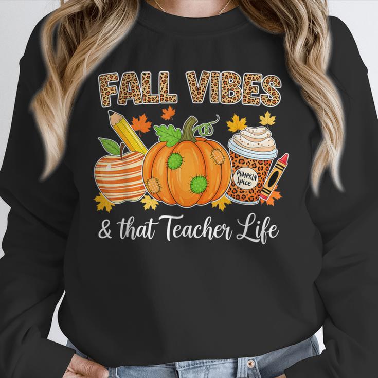 Fall Vibes And That Teacher Life Autumn Thanksgiving Unisex Sweatshirt, novelty gifts, funny gifts Fall Vibes And That Teacher Life Autumn Thanksgiving Unisex Sweatshirt, novelty gifts, funny gifts