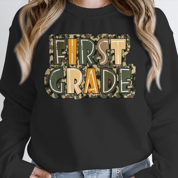 First 1St Grade Camo Camouflage Boy Teacher Back To School Unisex Sweatshirt, novelty gifts, funny gifts
