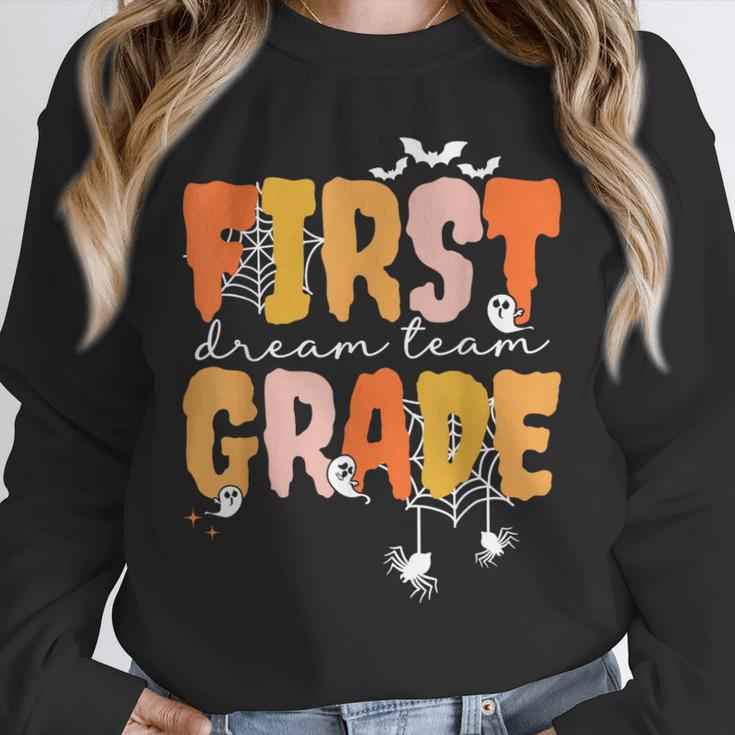 First Grade Dream Retro Team Fall Halloween Spooky Teachers Unisex Sweatshirt, novelty gifts, funny gifts First Grade Dream Retro Team Fall Halloween Spooky Teachers Unisex Sweatshirt, novelty gifts, funny gifts