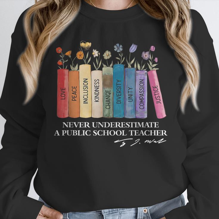 Floral Books Never Underestimate A Public School Teacher Unisex Sweatshirt, novelty gifts, funny gifts Floral Books Never Underestimate A Public School Teacher Unisex Sweatshirt, novelty gifts, funny gifts