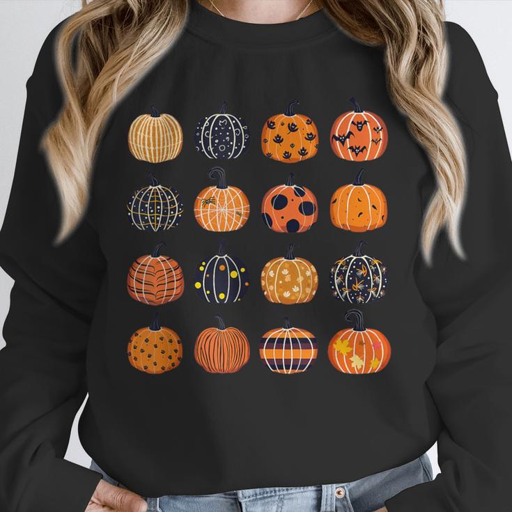 Folk Art Pumpkins Teacher Nurses Admin Witch Halloween Cute Unisex Sweatshirt, novelty gifts, funny gifts