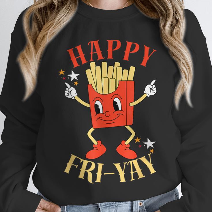 Fun Teacher Happy Fri Yay French Fries Friday Lovers Unisex Sweatshirt, novelty gifts, funny gifts
