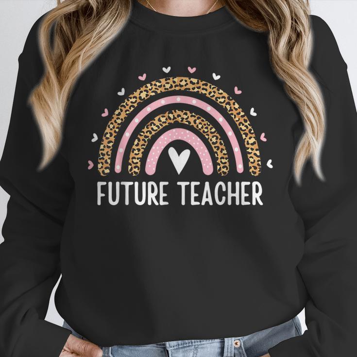 Future Teacher Kids Youth Girls Leopard Rainbow Women Unisex Sweatshirt, novelty gifts, funny gifts