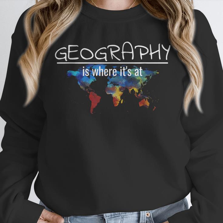 Geography Teacher Earth Day Is Where It's At For Men Women Kids Unisex Sweatshirt, novelty gifts, funny gifts