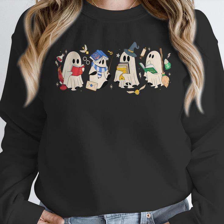 Ghost Book Reading Books Lover Teacher Happy Halloween Unisex Sweatshirt, novelty gifts, funny gifts
