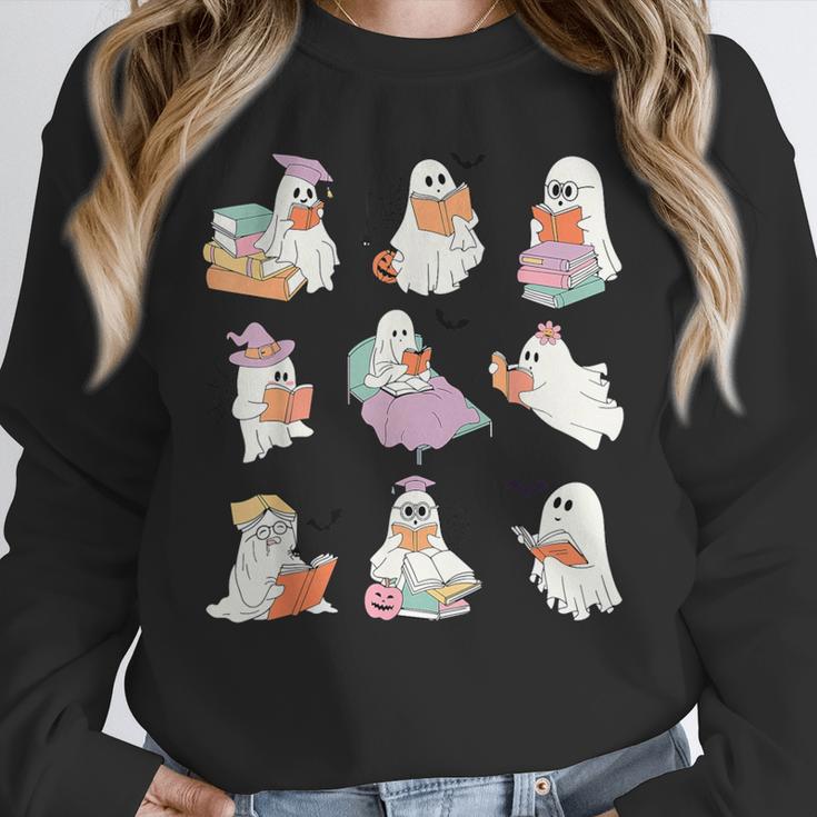 Ghost Book Reading Halloween Books Lover Teacher Kids Unisex Sweatshirt, novelty gifts, funny gifts Ghost Book Reading Halloween Books Lover Teacher Kids Unisex Sweatshirt, novelty gifts, funny gifts