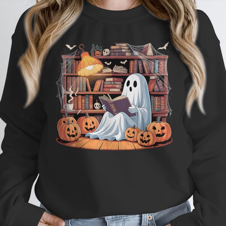 Ghost Book Reading Halloween Books Lover Teacher Unisex Sweatshirt, novelty gifts, funny gifts