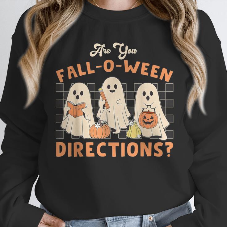 Ghost Are You Fall-O-Ween Directions Teacher Halloween Unisex Sweatshirt, novelty gifts, funny gifts