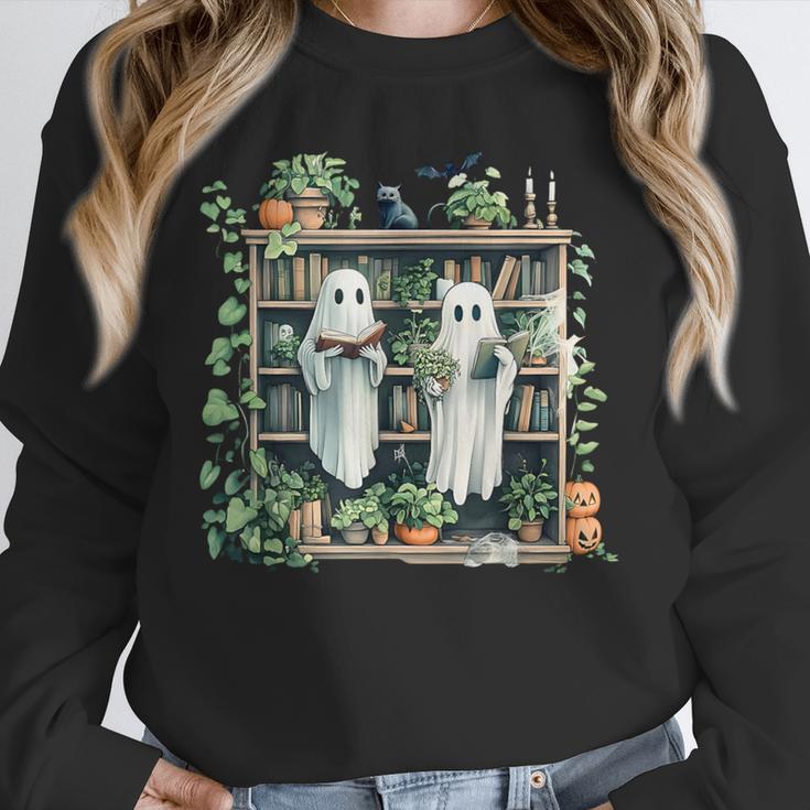 Ghost Plant Library Halloween Reading Books Teacher Vintage Unisex Sweatshirt, novelty gifts, funny gifts Ghost Plant Library Halloween Reading Books Teacher Vintage Unisex Sweatshirt, novelty gifts, funny gifts