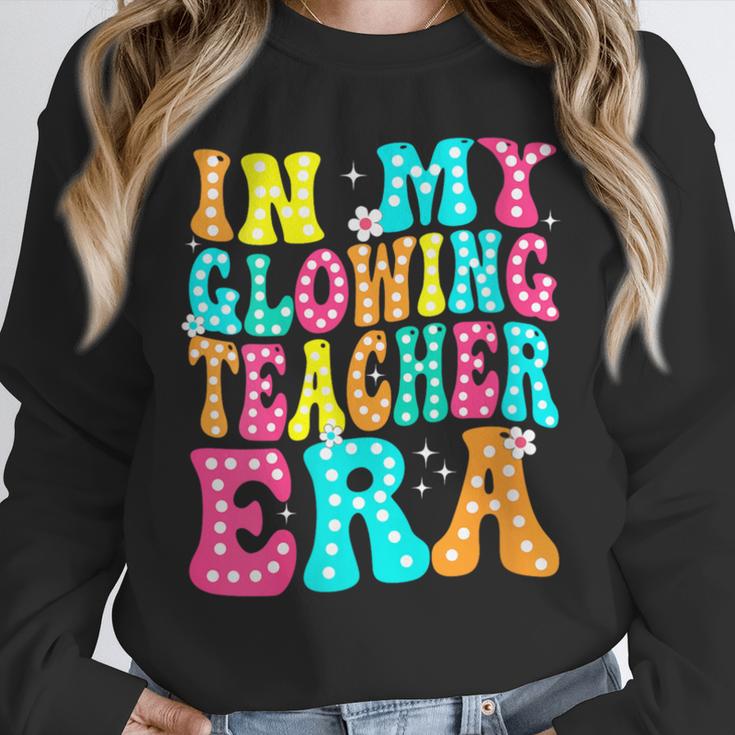In My Glowing Teacher Era Groovy Colorful Bright Unisex Sweatshirt, novelty gifts, funny gifts In My Glowing Teacher Era Groovy Colorful Bright Unisex Sweatshirt, novelty gifts, funny gifts
