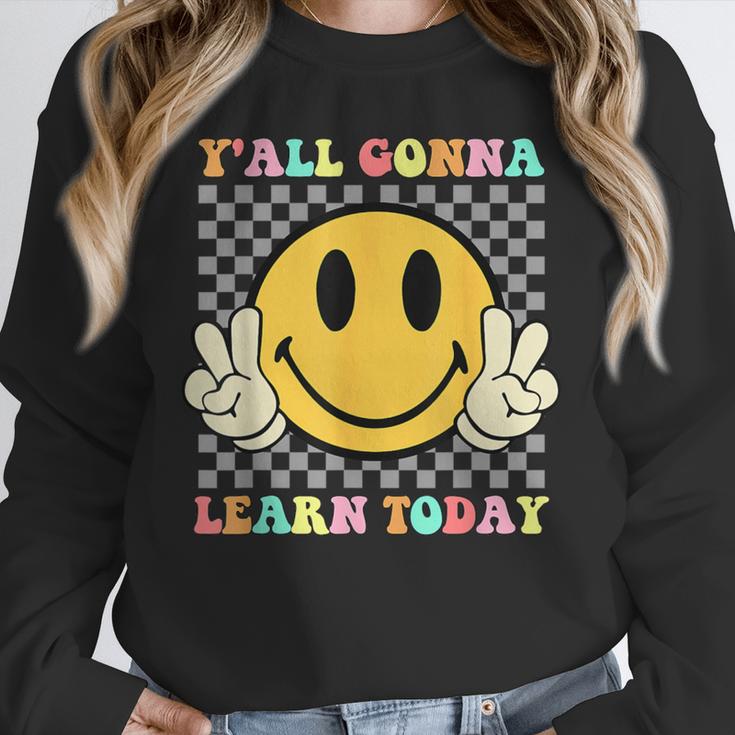 You All Gonna Learn Today Shirt Retro Groovy Teacher Life Unisex Sweatshirt, novelty gifts, funny gifts