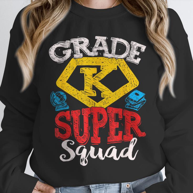 Grade K Super Squad Superhero Kindergarten Teacher Team Unisex Sweatshirt, novelty gifts, funny gifts Grade K Super Squad Superhero Kindergarten Teacher Team Unisex Sweatshirt, novelty gifts, funny gifts