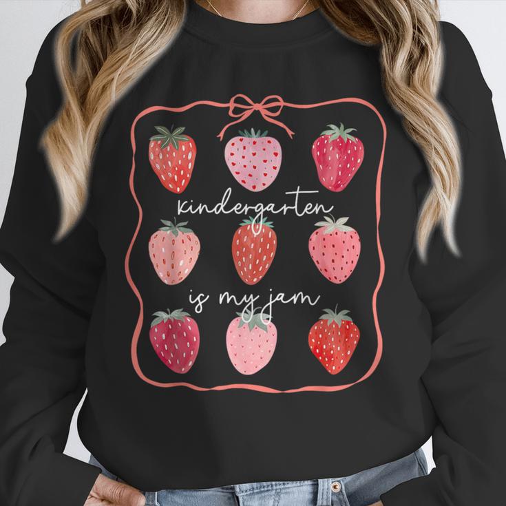 Groovy Kindergarten Is My Jam Strawberry Kinder Team Teacher Unisex Sweatshirt, novelty gifts, funny gifts Groovy Kindergarten Is My Jam Strawberry Kinder Team Teacher Unisex Sweatshirt, novelty gifts, funny gifts