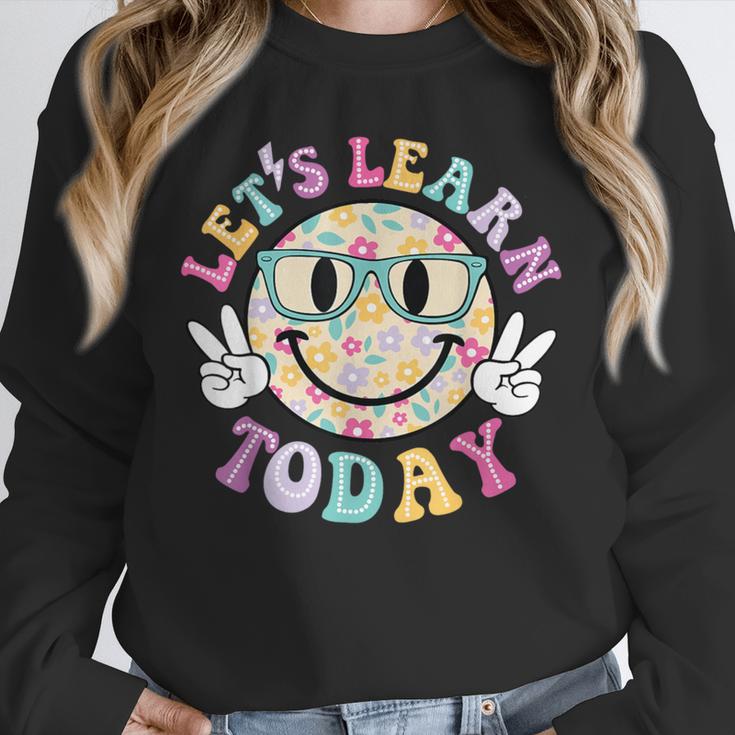 Groovy Retro Lets Learn Today Teacher Student Back To School Unisex Sweatshirt, novelty gifts, funny gifts