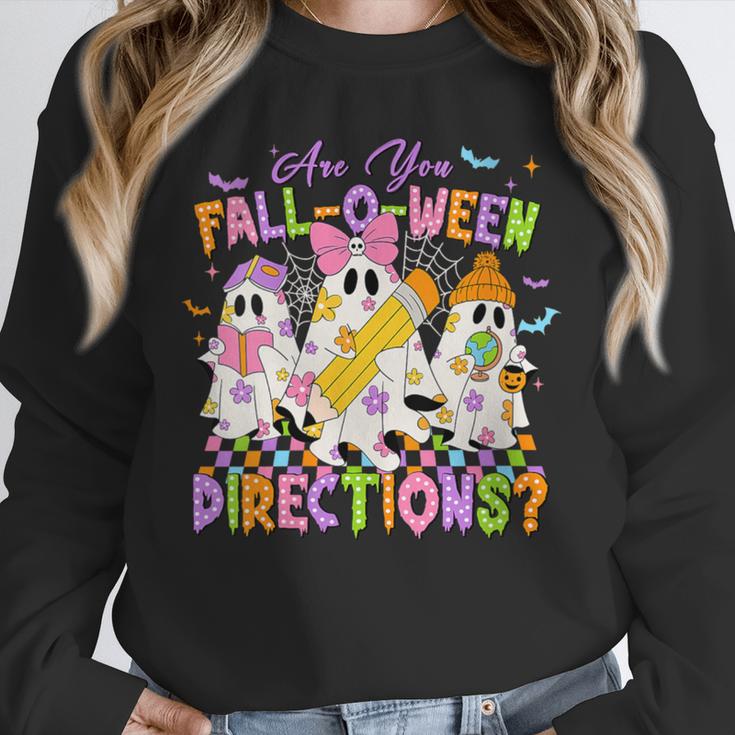 Halloween Floral Ghost Teacher Are You Falloween Directions Unisex Sweatshirt, novelty gifts, funny gifts Halloween Floral Ghost Teacher Are You Falloween Directions Unisex Sweatshirt, novelty gifts, funny gifts