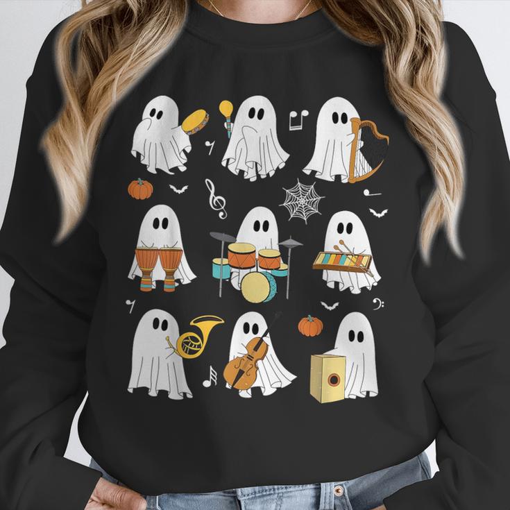 Halloween Ghost Playing Musical Instruments Music Teacher Unisex Sweatshirt, novelty gifts, funny gifts Halloween Ghost Playing Musical Instruments Music Teacher Unisex Sweatshirt, novelty gifts, funny gifts