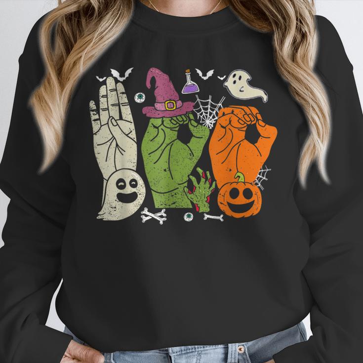 Halloween SPED Teacher Boo In ASL Boo Hands Sign Language Unisex Sweatshirt, novelty gifts, funny gifts Halloween SPED Teacher Boo In ASL Boo Hands Sign Language Unisex Sweatshirt, novelty gifts, funny gifts