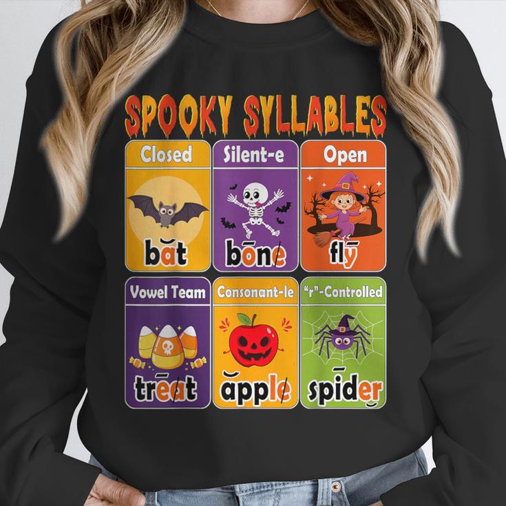 Halloween Spooky Syllable Types Teacher Educational Unisex Sweatshirt, novelty gifts, funny gifts