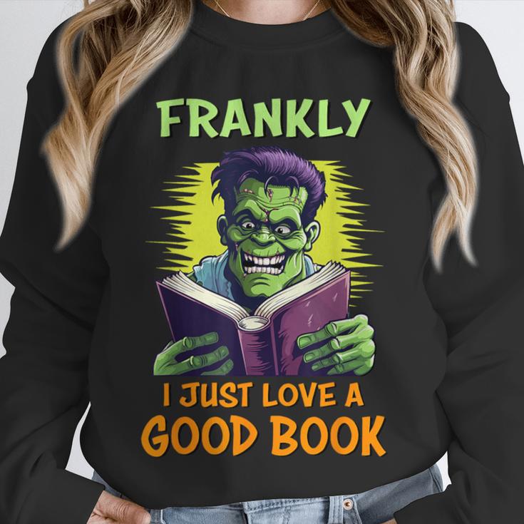 Halloween Teacher Librarian Frankenstein Reading Books Unisex Sweatshirt, novelty gifts, funny gifts
