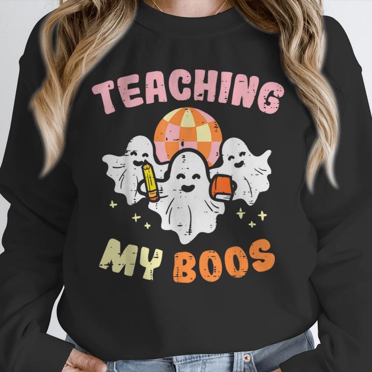 Halloween Teacher Teaching My Boos Costume Teacher Men Women Unisex Sweatshirt, novelty gifts, funny gifts