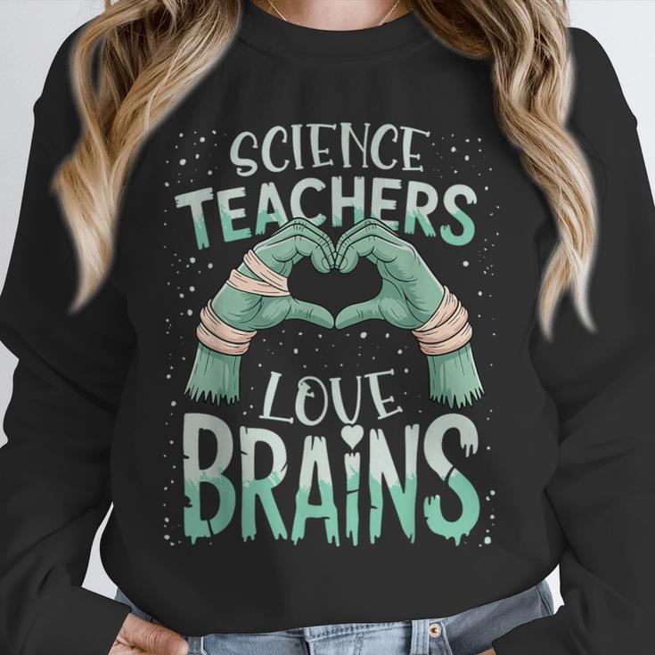 Halloween Teacher Tshirts Science Teachers Love Brains Unisex Sweatshirt, novelty gifts, funny gifts
