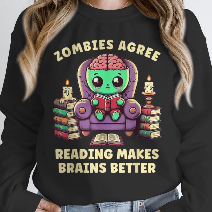 Halloween Teacher Zombie Reading Is Good For Brains Unisex Sweatshirt, novelty gifts, funny gifts Halloween Teacher Zombie Reading Is Good For Brains Unisex Sweatshirt, novelty gifts, funny gifts