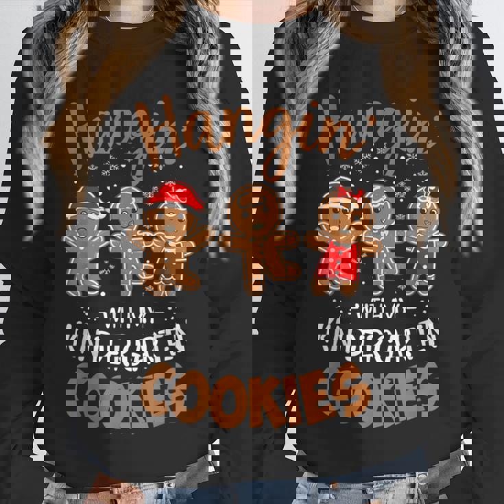 Hangin My Kindergarten Cookie Gingerbread Christmas Teacher For Men Women Kids Unisex Sweatshirt, novelty gifts, funny gifts