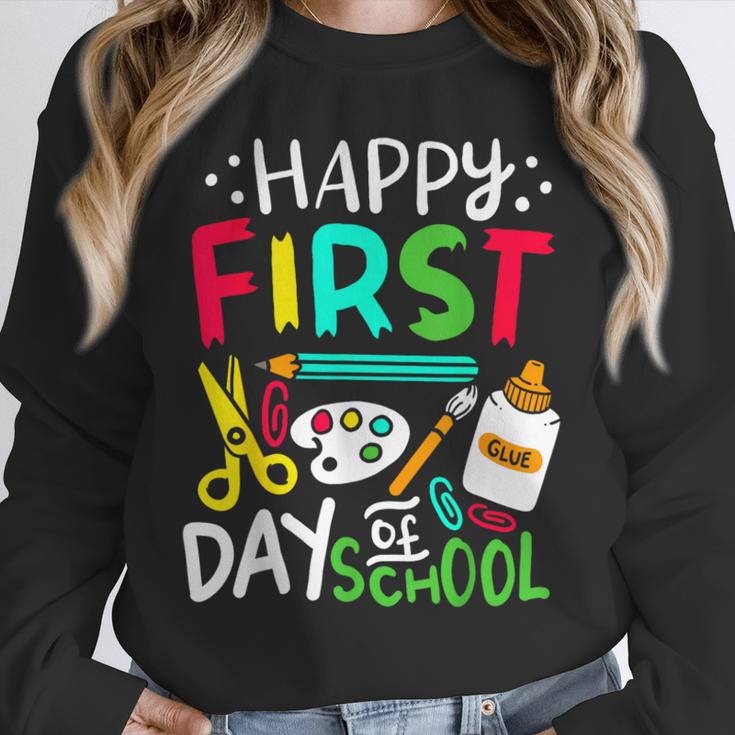 Happy First Day Of School Teacher Back To School Student Unisex Sweatshirt, novelty gifts, funny gifts