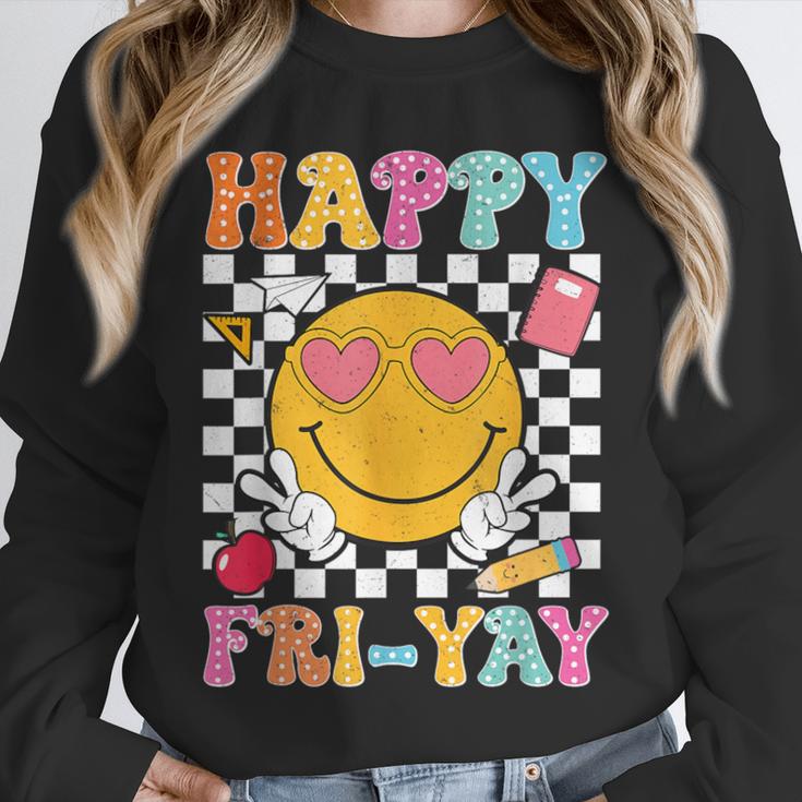 Happy Fri-Yay Groovy Teacher Friday Weekend Fri Yay Unisex Sweatshirt, novelty gifts, funny gifts