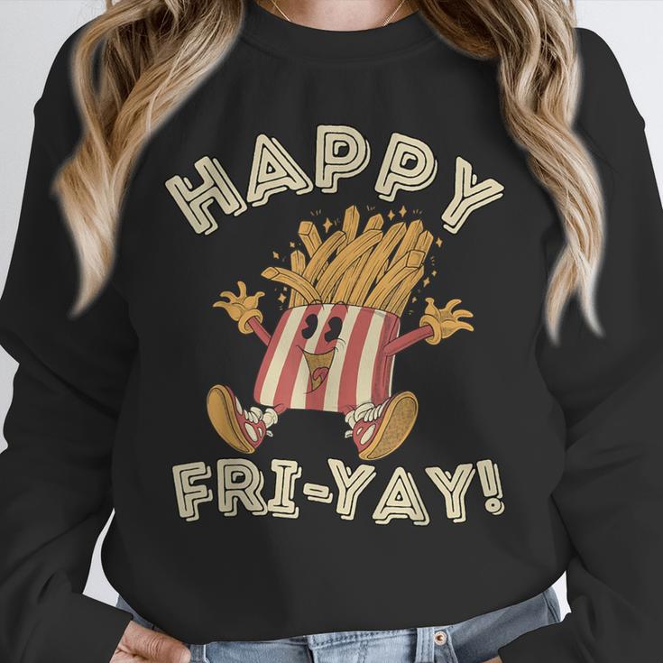 Happy Fri Yay Retro French Fries Friday Lovers Fun Teacher Unisex Sweatshirt, novelty gifts, funny gifts Happy Fri Yay Retro French Fries Friday Lovers Fun Teacher Unisex Sweatshirt, novelty gifts, funny gifts