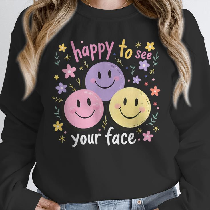 Happy To See Your Face Smile Face Teacher Back To School Unisex Sweatshirt, novelty gifts, funny gifts Happy To See Your Face Smile Face Teacher Back To School Unisex Sweatshirt, novelty gifts, funny gifts