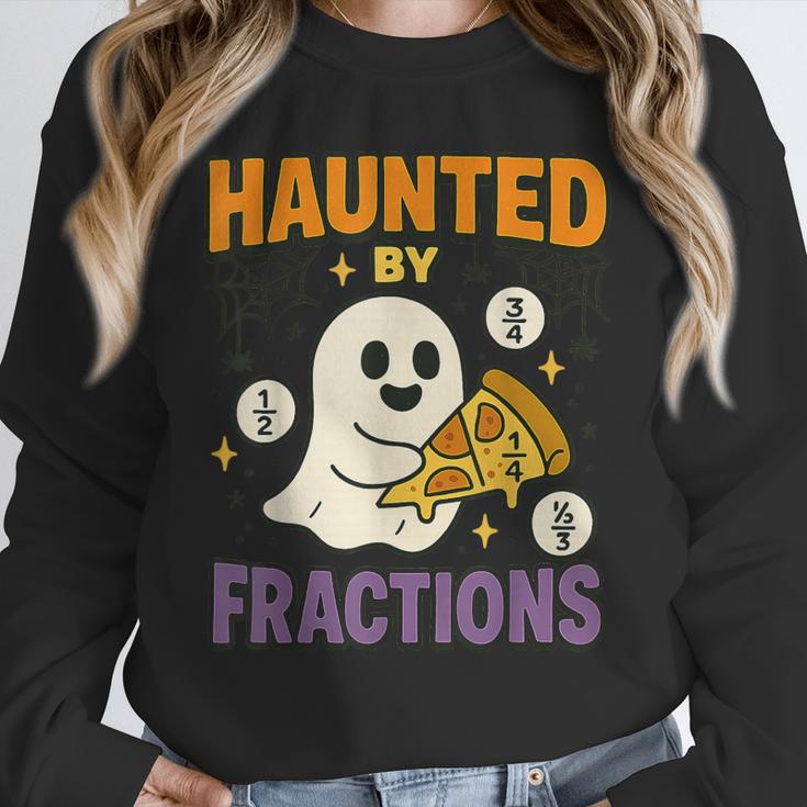 Haunted By Fractions Math Halloween Teacher Unisex Sweatshirt, novelty gifts, funny gifts