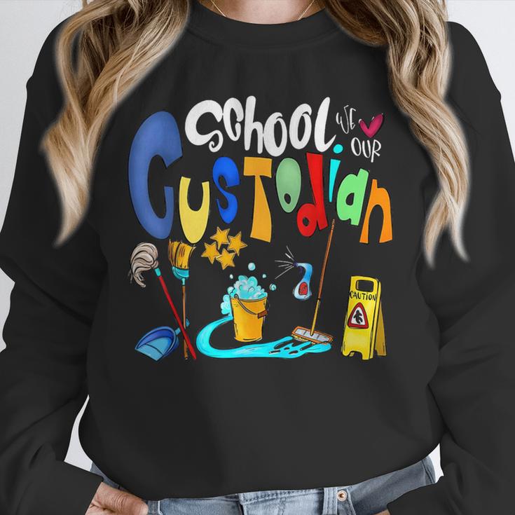 We Heart Love Our School Custodian For Teacher & Kids Unisex Sweatshirt, novelty gifts, funny gifts We Heart Love Our School Custodian For Teacher & Kids Unisex Sweatshirt, novelty gifts, funny gifts