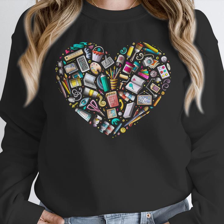 Heart Shape Art Teacher And Painting Sketching Artist Unisex Sweatshirt, novelty gifts, funny gifts Heart Shape Art Teacher And Painting Sketching Artist Unisex Sweatshirt, novelty gifts, funny gifts