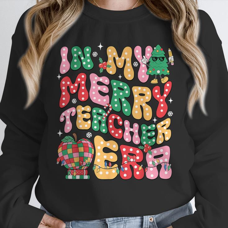 In My Holly Xmas Jolly Teacher Era Teacher Vibes Christmas Unisex Sweatshirt, novelty gifts, funny gifts