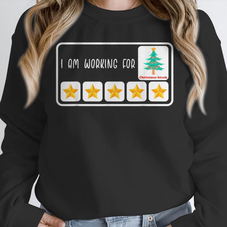 I'm Working For Christmas Break 5 Star Winter Teacher Stars Unisex Sweatshirt, novelty gifts, funny gifts I'm Working For Christmas Break 5 Star Winter Teacher Stars Unisex Sweatshirt, novelty gifts, funny gifts