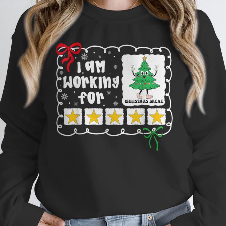 I'm Working For Christmas Break 5 Stars Christmas Teacher Unisex Sweatshirt, novelty gifts, funny gifts