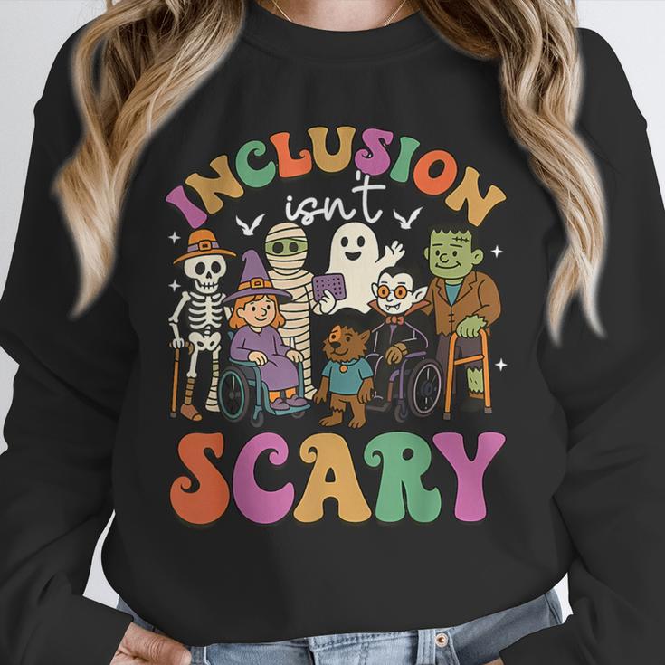 Inclusion Isn't Scary Ghost Mummy Halloween SLP Sped Teacher Unisex Sweatshirt, novelty gifts, funny gifts