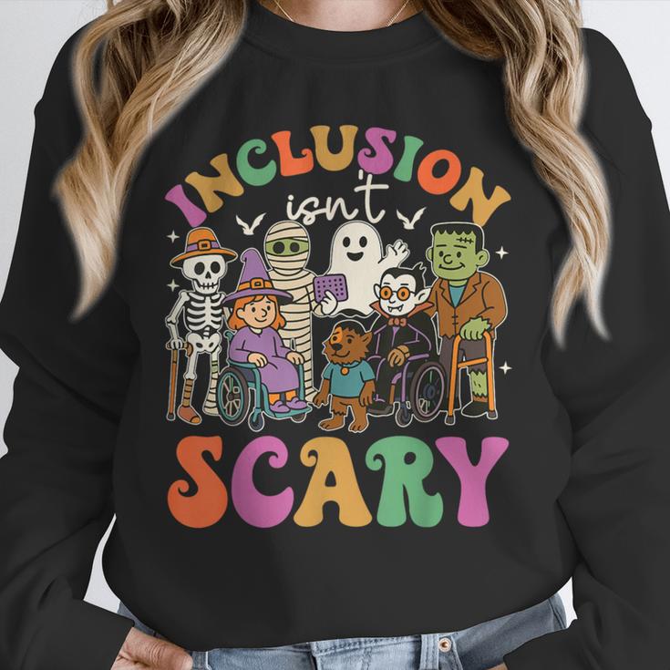 Inclusion Isnt Scary Halloween Skeleton Ghost Sped Teacher Unisex Sweatshirt, novelty gifts, funny gifts Inclusion Isnt Scary Halloween Skeleton Ghost Sped Teacher Unisex Sweatshirt, novelty gifts, funny gifts
