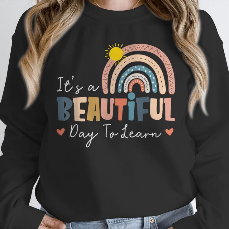 It's A Beautiful Day To Learn Cute Rainbow Boho Teacher Unisex Sweatshirt, novelty gifts, funny gifts It's A Beautiful Day To Learn Cute Rainbow Boho Teacher Unisex Sweatshirt, novelty gifts, funny gifts