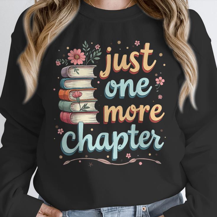 Just One More Chapter Book Reading Floral Teacher Book Lover Unisex Sweatshirt, novelty gifts, funny gifts