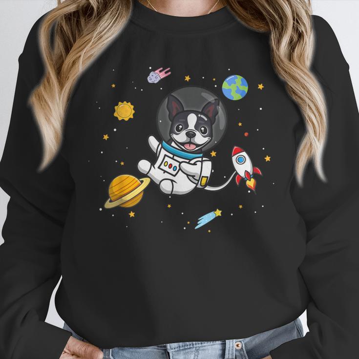Kawaii Kids & Boys Astronaut Space Boston Terrier Dog Lover Unisex Sweatshirt, novelty gifts, funny gifts