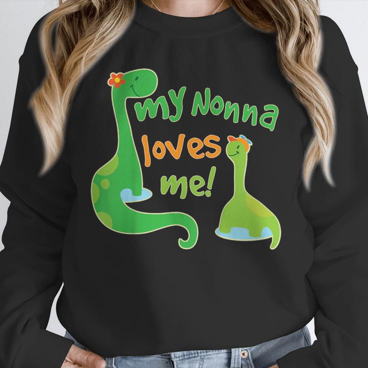 Kids My Nonna Loves Me Dinosaur Grandson Unisex Sweatshirt, novelty gifts, funny gifts