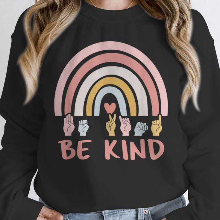 Be Kind ASL Sign Language Deaf SPED Teacher Kids Men Women Unisex Sweatshirt, novelty gifts, funny gifts