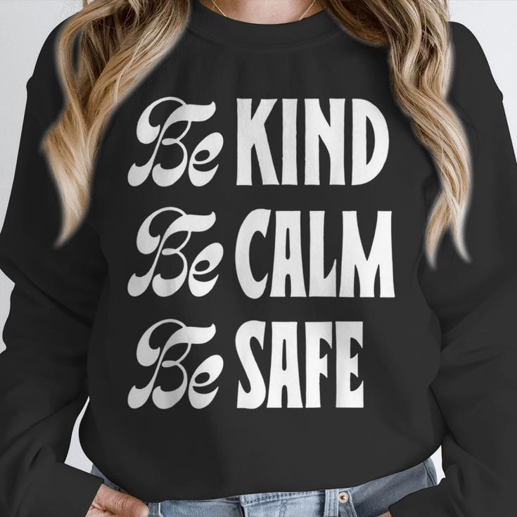 Be Kind Be Calm Be Safe Awareness For Teachers For Men Women Kids Unisex Sweatshirt, novelty gifts, funny gifts